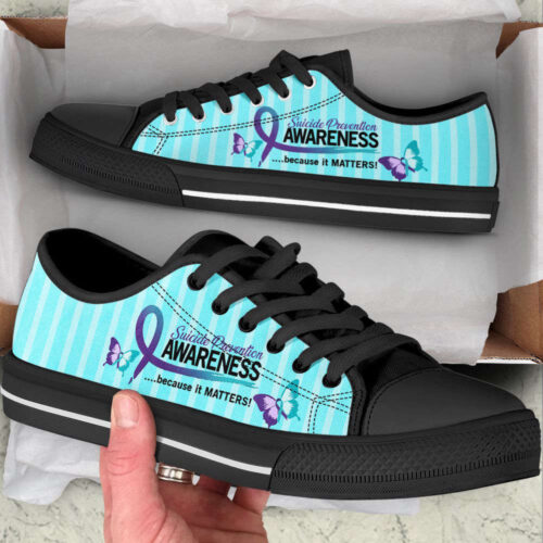 Suicide Prevention Shoes Because It Matters Low Top Shoes, Best Gift For Men And Womens