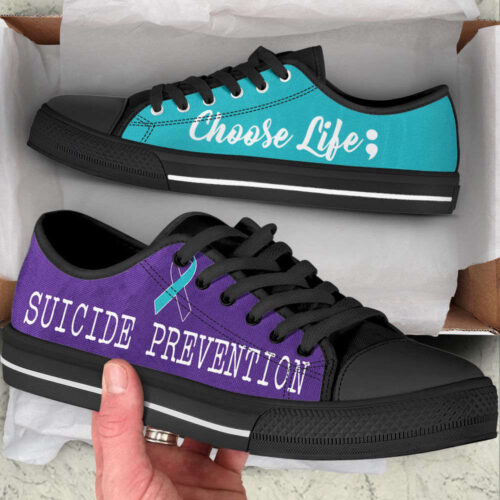 Suicide Prevention Shoes Choose Life Low Top Shoes, Best Gift For Men And Womens