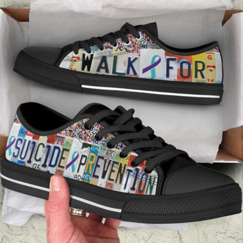 Suicide Prevention Shoes Walk For License Plates Low Top Shoes Canvas Shoes For Men And Women