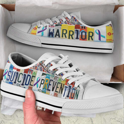 Suicide Prevention Shoes Warrior License Plates Low Top Shoes Canvas Shoes For Men And Women