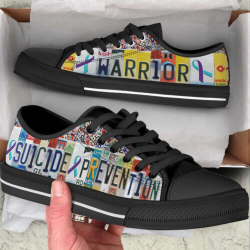 Suicide Prevention Shoes Warrior License Plates Low Top Shoes Canvas Shoes For Men And Women