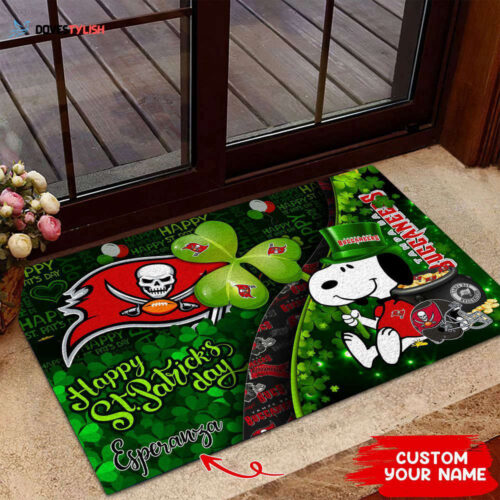 Tampa Bay Buccaneers NFL, Custom Doormat The Celebration Of The Saint Patrick’s Day