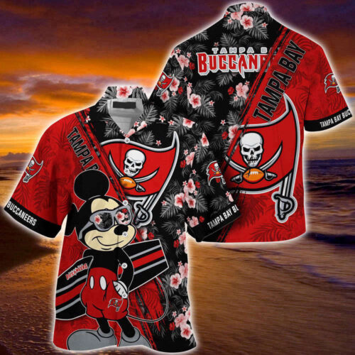 Tampa Bay Buccaneers NFL-Summer Hawaii Shirt Mickey And Floral Pattern For Sports Fans