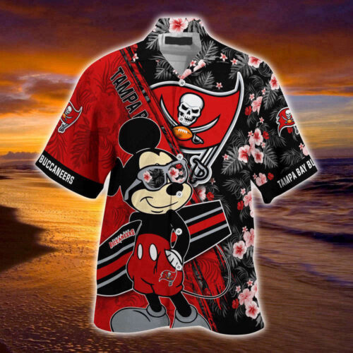 Tampa Bay Buccaneers NFL-Summer Hawaii Shirt Mickey And Floral Pattern For Sports Fans