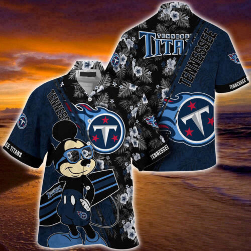 Tennessee Titans NFL-Summer Hawaii Shirt Mickey And Floral Pattern For Sports Fans