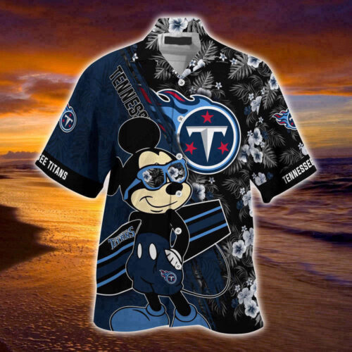 Tennessee Titans NFL-Summer Hawaii Shirt Mickey And Floral Pattern For Sports Fans