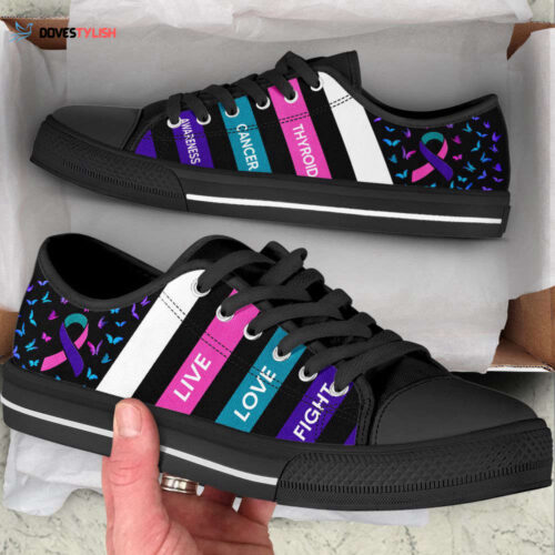 Thyroid Cancer Shoes Plaid Low Top Shoes Canvas Shoes For Men And Women