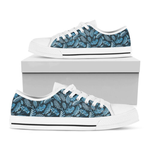 Tropical Denim Jeans Pattern Print White Low Top Shoes, Best Gift For Men And Women