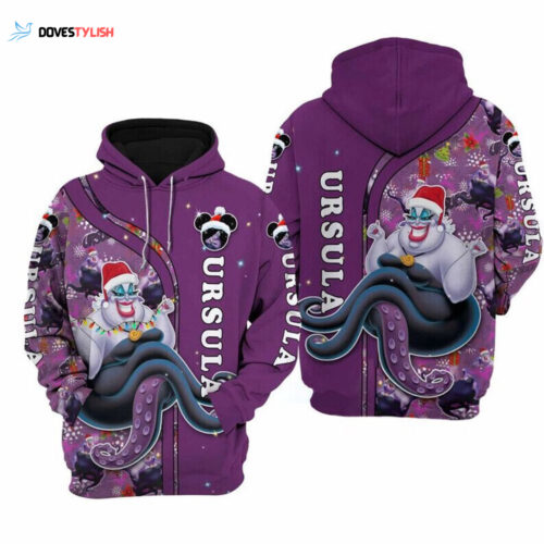 Ursula Witch Villains Character Merry Christmas Hoodie 3D Printed