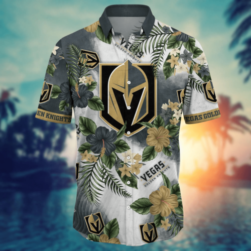 Vegas Golden Knights NHL Flower Hawaii Shirt   For Fans, Summer Football Shirts