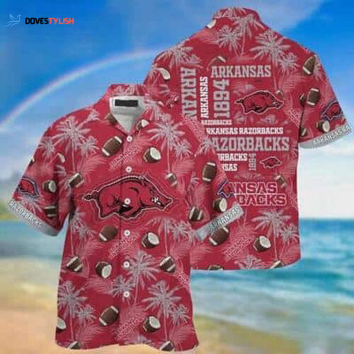 Vintage Aloha NCAA Arkansas Razorbacks Hawaiian Shirt Beach Gift For Dad