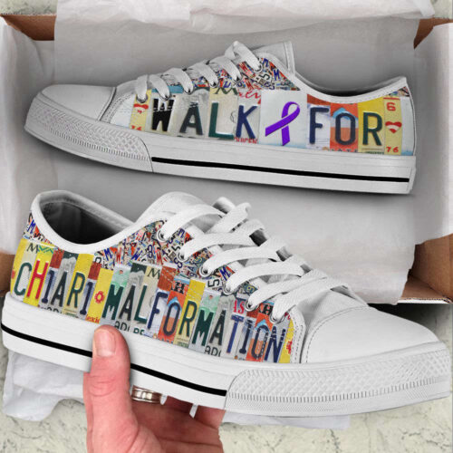 Walk For Chiari Malformation Shoes Warrior License Plates Low Top Shoes Canvas Shoes For Men And Women