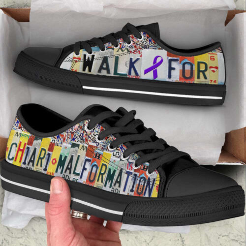 Walk For Chiari Malformation Shoes Warrior License Plates Low Top Shoes Canvas Shoes For Men And Women