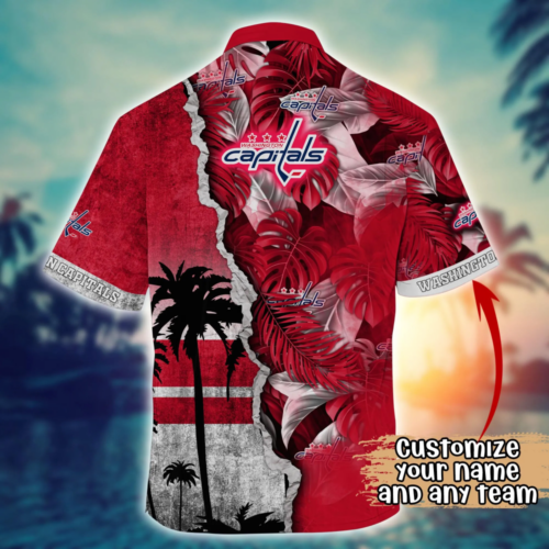 Washington Capitals NHL Flower Hawaii Shirt   For Fans, Custom Summer Football Shirts
