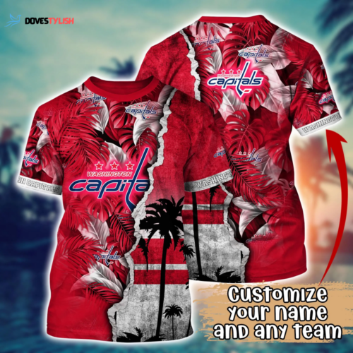 Washington Capitals NHL Flower Hawaii Shirt   For Fans, Custom Summer Football Shirts