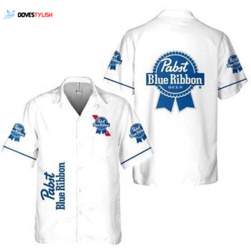 White Aloha Pabst Blue Ribbon Beer Hawaiian Shirt For Men And Women