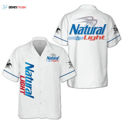 White Natural Light Hawaiian Shirt For Beer Drinkers