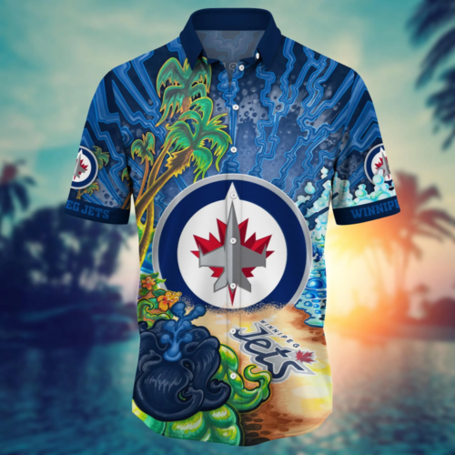 Winnipeg Jets NHL Flower Hawaii Shirt   For Fans, Summer Football Shirts