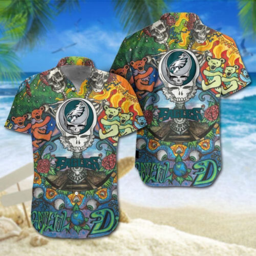 Philadelphia Eagles Grateful Dead NFL Gift For Fan Hawaiian Shirt