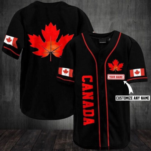 Personalized Custom Name Canada Baseball Tee Jersey Shirt Printed 3D QT303114