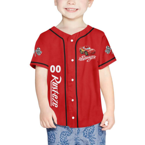 Personalize Lightning Mcqueen speed Red Dark Custom Baseball Jersey