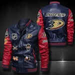 Anaheim Ducks Leather Bomber Jacket