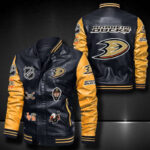 Anaheim Ducks Leather Bomber Jacket