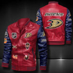 Anaheim Ducks Leather Bomber Jacket