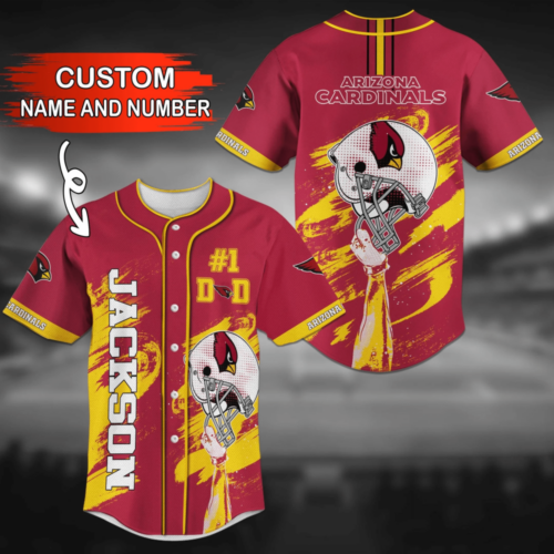 Arizona Cardinals NFL Fan Baseball Jersey Shirt With Personalized Name For Men Women
