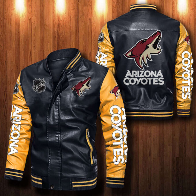 Arizona Coyotes Leather Bomber Jacket