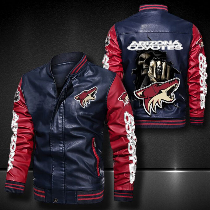 Arizona Coyotes Leather Bomber Jacket