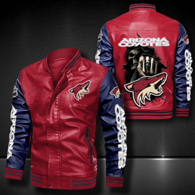 Arizona Coyotes Leather Bomber Jacket