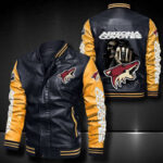 Arizona Coyotes Leather Bomber Jacket