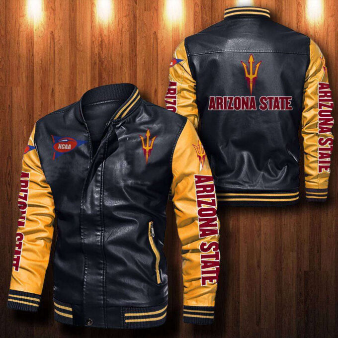 Arizona State Sun Devils football Leather Bomber Jacket