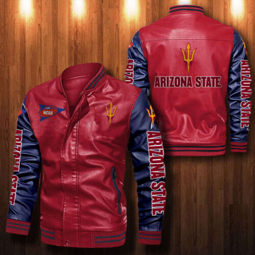 Arizona State Sun Devils football Leather Bomber Jacket