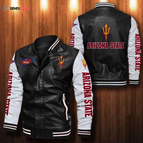 Arizona State Sun Devils football Leather Bomber Jacket
