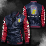 Aston Villa F.C Leather Bomber Jacket