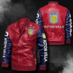 Aston Villa F.C Leather Bomber Jacket