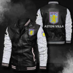 Aston Villa F.C Leather Bomber Jacket