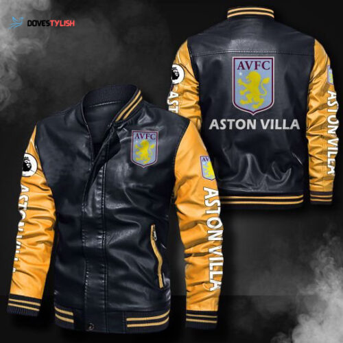 Aston Villa F.C Leather Bomber Jacket
