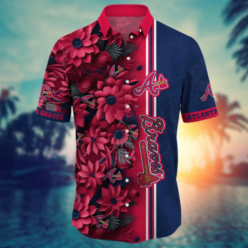 Atlanta Braves MLB Flower Hawaii Shirt  For Fans, Custom Summer Football Shirts