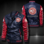 Atlanta Hawks Leather Bomber Jacket