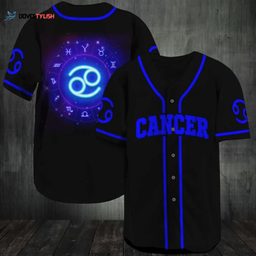 Awesome Cancer Zodiac Black Blue Baseball Tee Jersey Shirt Printed 3D