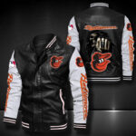 Baltimore Orioles Leather Bomber Jacket