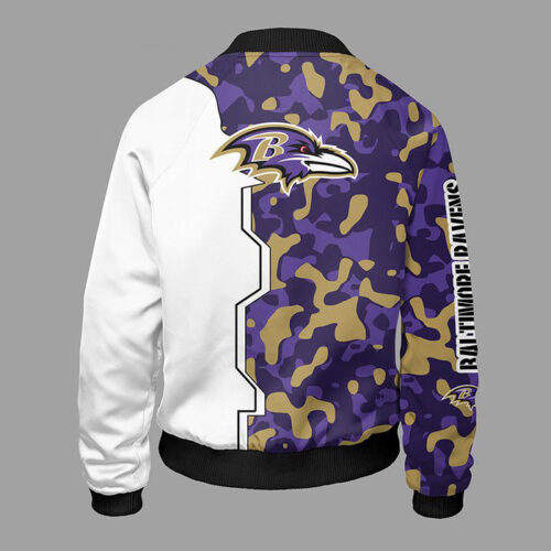 Baltimore Ravens Camouflage Violet Bomber Jacket