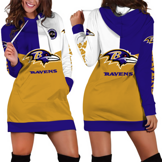 Baltimore Ravens Hoodie Dress For Women