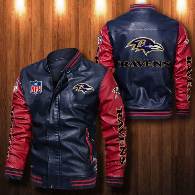 Baltimore Ravens Leather Bomber Jacket