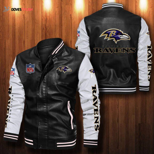 Baltimore Ravens Leather Bomber Jacket