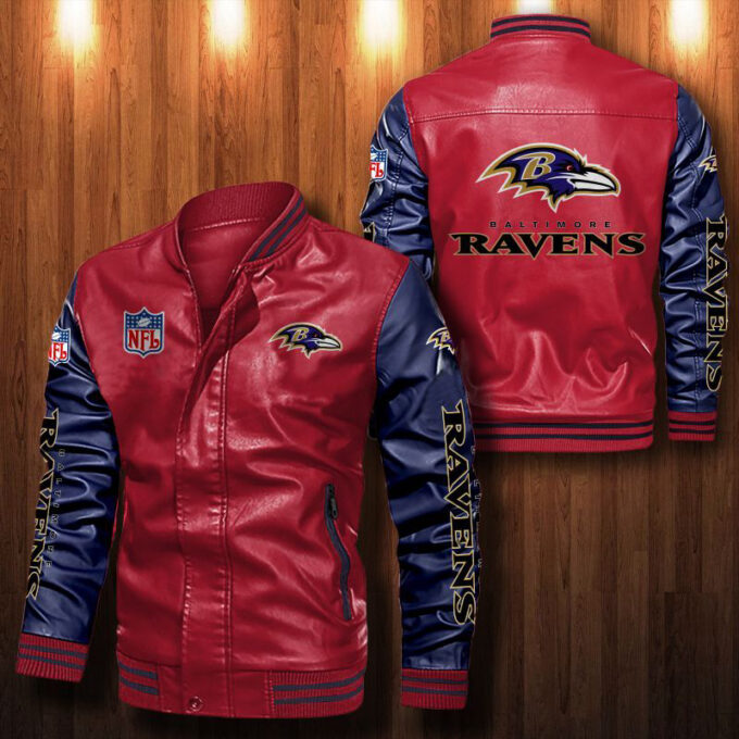 Baltimore Ravens Leather Bomber Jacket