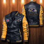 Baltimore Ravens Leather Bomber Jacket